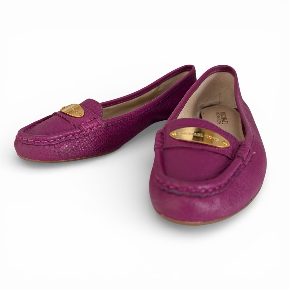 MICHAEL MICHAEL KORS Purple Leather Loafers Ballet Flats Classic size 7m - Picture 4 of 11